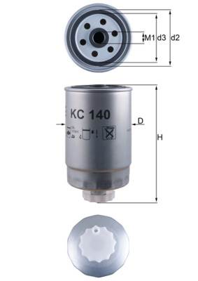 MAHLE KC 140 - Üzemanyagszűrő ALFA ROMEO CHRYSLER CITROËN DODGE FIAT KIA LANCIA PEUGEOT VOLVO