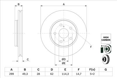BOSCH 0 986 479 F49 - féktárcsa TOYOTA