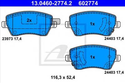 ATE 13.0460-2774.2 - fékbetét NISSAN