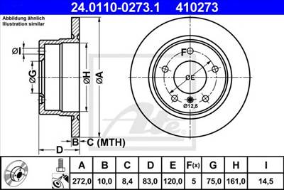 ATE 24.0110-0273.1 - féktárcsa BMW
