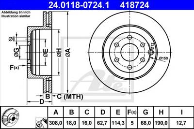 ATE 24.0118-0724.1 - féktárcsa NISSAN
