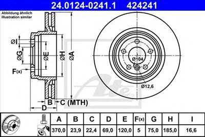 ATE 24.0124-0241.1 - féktárcsa BMW