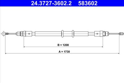 ATE 24.3727-3602.2 - Kézifék bowden OPEL RENAULT VAUXHALL