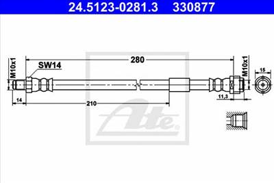 ATE 24.5123-0281.3 - fékcső MERCEDES-BENZ