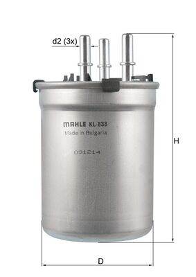 MAHLE KL 838 - Üzemanyagszűrő AUDI