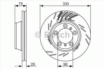 BOSCH 0 986 479 732 - féktárcsa PORSCHE