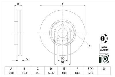 BOSCH 0 986 479 D85 - féktárcsa FORD FORD AUSTRALIA
