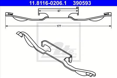ATE 11.8116-0206.1 - Rugó, féknyereg BMW FORD JAGUAR LAND ROVER VOLVO
