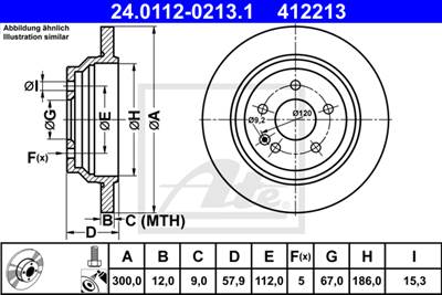 ATE 24.0112-0213.1 - féktárcsa MERCEDES-BENZ