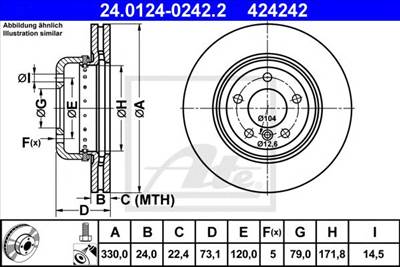 ATE 24.0124-0242.2 - féktárcsa BMW