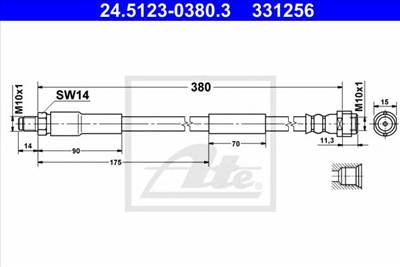 ATE 24.5123-0380.3 - fékcső MERCEDES-BENZ