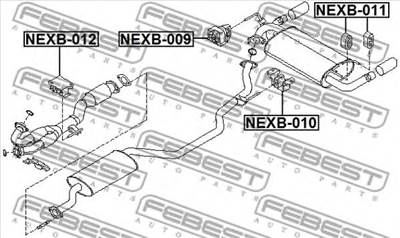 FEBEST NEXB-011 - kipufogó szerelőkészlet INFINITI NISSAN NISSAN (DFAC) NISSAN (DONGFENG) NISSAN (ZH