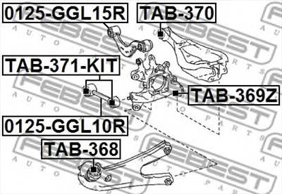 FEBEST TAB-368 - Lengőkar szilent LEXUS TOYOTA TOYOTA (GAC)