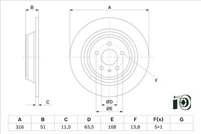 BOSCH 0 986 479 D86 - féktárcsa FORD FORD AUSTRALIA