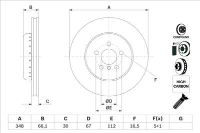 BOSCH 0 986 479 F57 - féktárcsa BMW