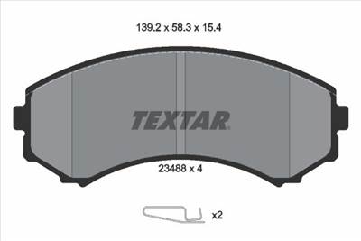 Fékbetét készlet TEXTAR 2348801 for MITSUBISHI, MAZDA, NISSAN, ISUZU