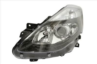 Renault Clio III. 2009.01.01-2012.10.31 utángyártott új bal első fényszóró H1/2H7 fekete házas (motoros) DEPO 7701072012