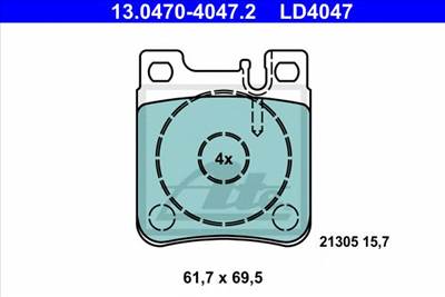 ATE 13.0470-4047.2 - fékbetét CHRYSLER MERCEDES-BENZ