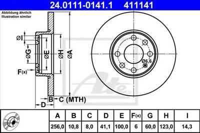 ATE 24.0111-0141.1 - féktárcsa OPEL VAUXHALL