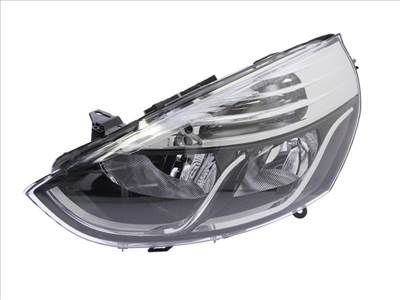 Renault Clio IV 2012.11.01-2016.01.01, Clio Grandtour  2013.03.01-2016.01.01 utángyártott új bal első fényszóró H1/H7 króm házas (motorral) DEPO 260603442r
