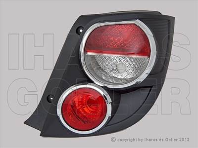 Chevrolet Aveo 2011-2020 - Hátsó lámpa üres jobb fekete/króm (3/5 ajtós)