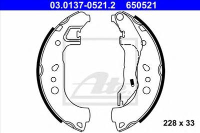 ATE 03.0137-0521.2 - fékpofakészlet SEAT SKODA