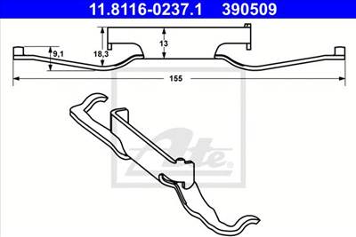 ATE 11.8116-0237.1 - Rugó, féknyereg ALFA ROMEO CITROËN FIAT OPEL PEUGEOT VAUXHALL VW