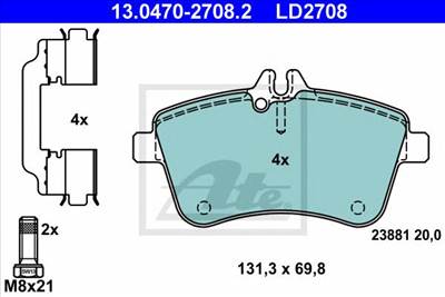 ATE 13.0470-2708.2 - fékbetét MERCEDES-BENZ