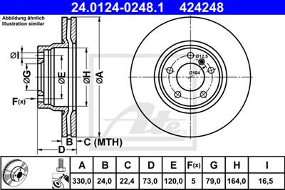 ATE 24.0124-0248.1 - féktárcsa BMW