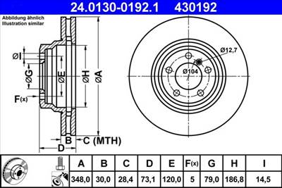 féktárcsa ATE 24.0130-0192.1 for BMW