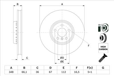 BOSCH 0 986 479 F59 - féktárcsa BMW