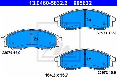ATE 13.0460-5632.2 - fékbetét NISSAN