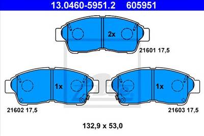ATE 13.0460-5951.2 - fékbetét TOYOTA