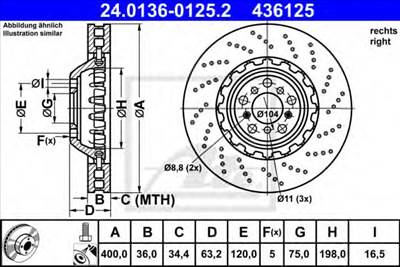 ATE 24.0136-0125.2 - féktárcsa BMW