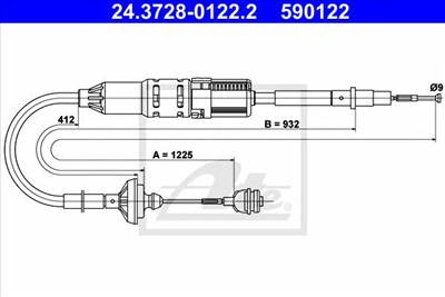 ATE 24.3728-0122.2 - kuplung bowden VW