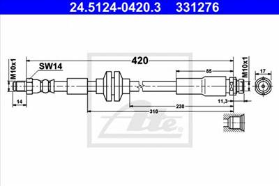 ATE 24.5124-0420.3 - fékcső FORD