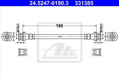 ATE 24.5247-0190.3 - fékcső NISSAN