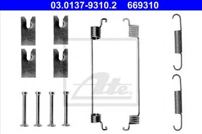 ATE 03.0137-9310.2 - tartozék készlet, fékpofa CHRYSLER CITROËN FIAT LANCIA OPEL PEUGEOT PIAGGIO VAU