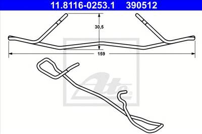 ATE 11.8116-0253.1 - Rugó, féknyereg MERCEDES-BENZ