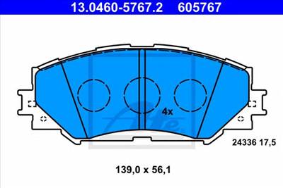 ATE 13.0460-5767.2 - fékbetét LEXUS SUBARU TOYOTA