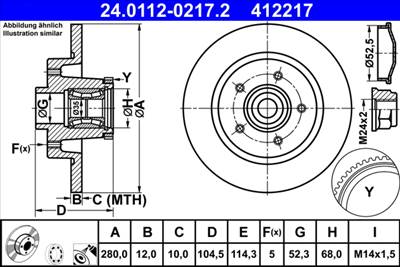 ATE 24.0112-0217.2 - féktárcsa FIAT NISSAN OPEL RENAULT VAUXHALL