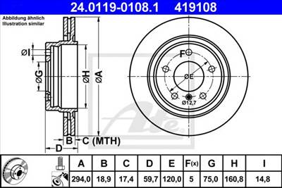 ATE 24.0119-0108.1 - féktárcsa BMW