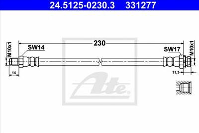 ATE 24.5125-0230.3 - fékcső BMW