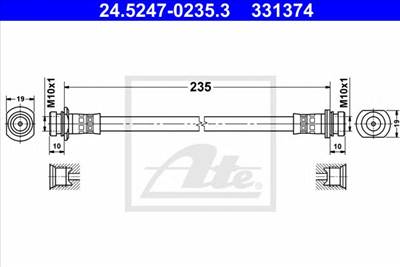 ATE 24.5247-0235.3 - fékcső SUZUKI