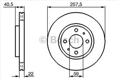 BOSCH 0 986 479 B43 - féktárcsa ALFA ROMEO CITROËN FIAT LANCIA PEUGEOT