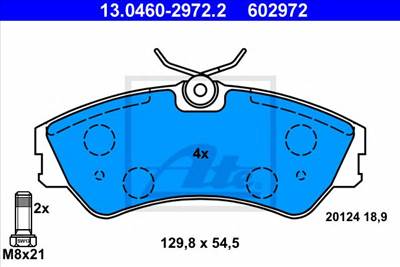 ATE 13.0460-2972.2 - fékbetét VW