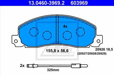ATE 13.0460-3969.2 - fékbetét OPEL RENAULT VAUXHALL