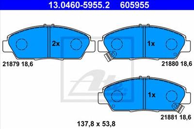 ATE 13.0460-5955.2 - fékbetét HONDA ROVER