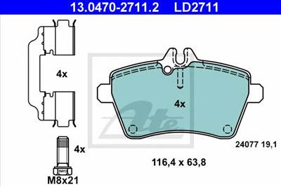 ATE 13.0470-2711.2 - fékbetét MERCEDES-BENZ