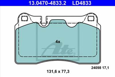 ATE 13.0470-4833.2 - fékbetét CUPRA SEAT VW